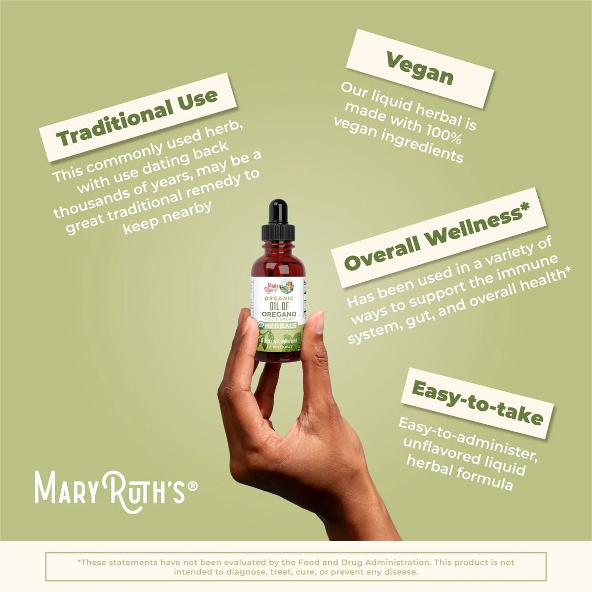 USDA Organic Oil of Oregano Liquid Drops, 1 fl oz / 30ml J3909