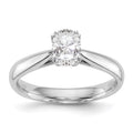 0.50ct CZ Solid 14K White Gold Oval Solitaire Engagement Ring I48802