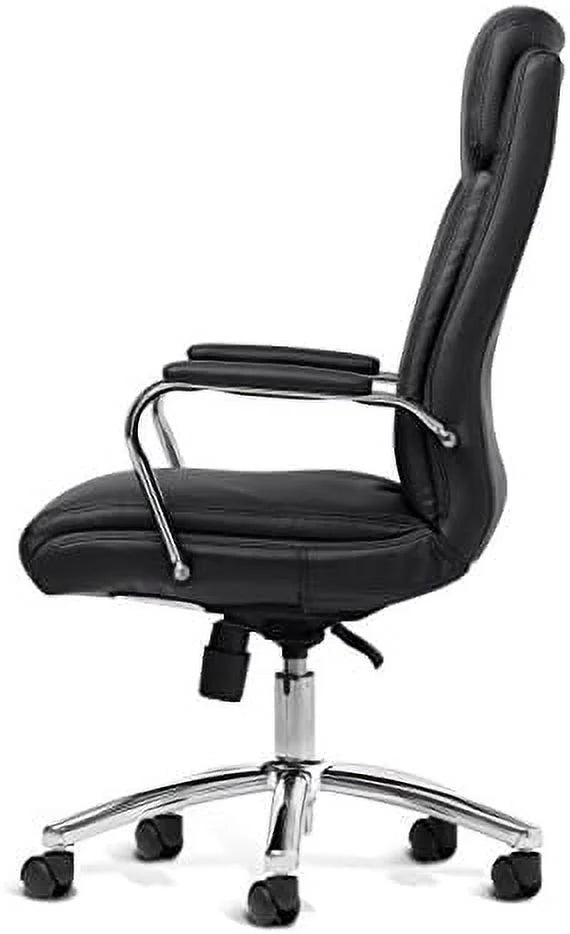 Bonded Leather Executive Rolling Swivel Chair with Chrome Metal Components C3003