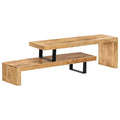 Solid Mango Wood TV Stand with Wrought Iron Legs, 45.3" L x 18" W x 15.7" H G567875