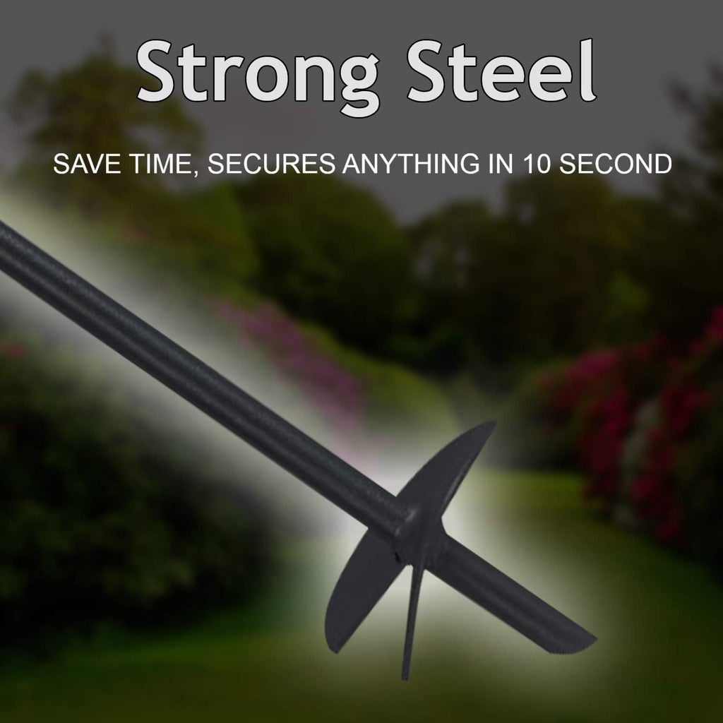 Black Ground Anchor 15 Inches, 10MM Thick, 8 Pack Z4259