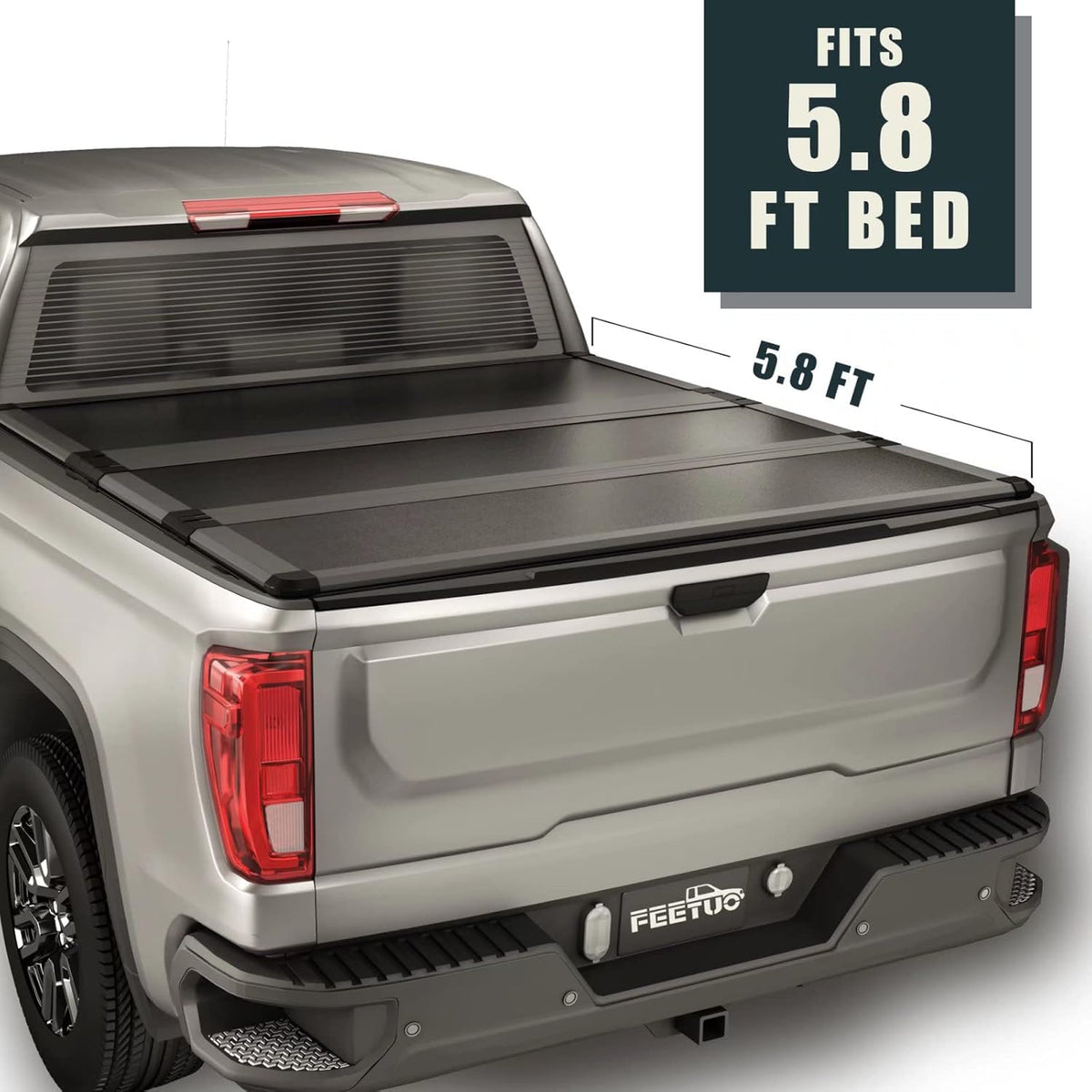 FRP Hard Tri-Fold Tonneau Cover Truck Bed D1320