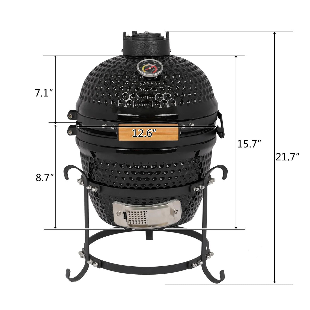 13in Black Ceramic Charcoal BBQ Grill Z324