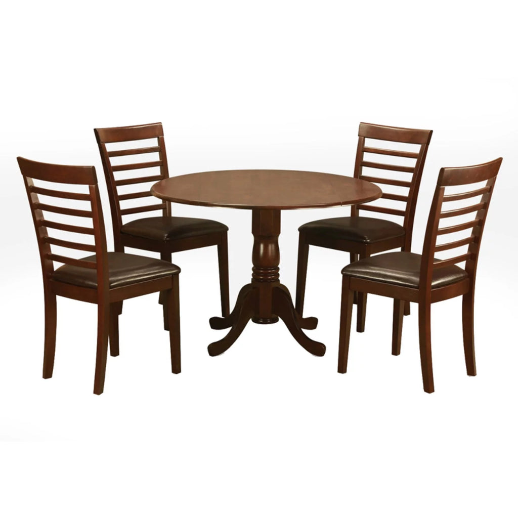 5 Pc Mahogany Round Kitchen Table Set Y61587