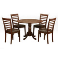 5 Pc Mahogany Round Kitchen Table Set Y61587