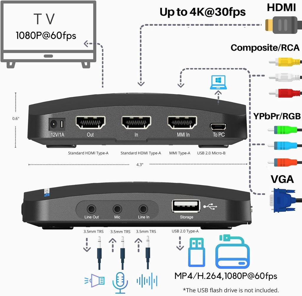 1080p@60fps Video Recorder with HDMI Capture T254014