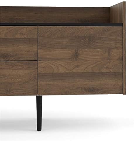 Walnut and Black Sideboard Cabinet with 2 Drawer and 3 Door E139982