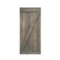 Gray Stained Pine Wood Single Barn Door O3714