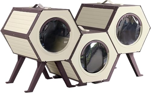 Weatherproof Insulated Cat House with Escape Door (4 Sets) N7704