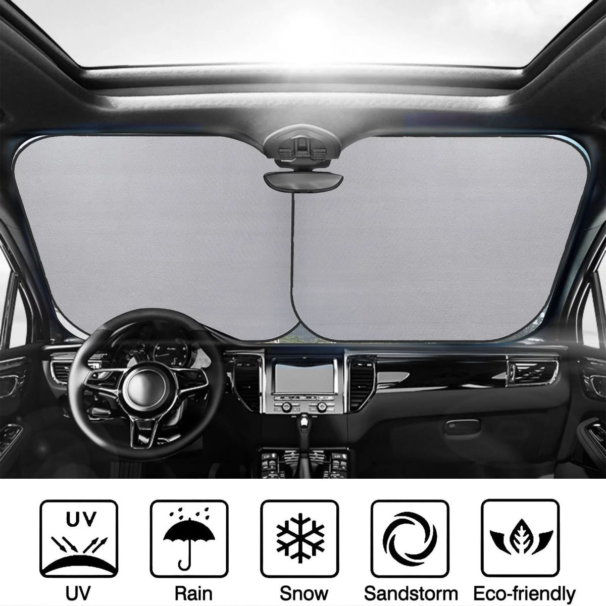 Windshield Sun Shade 2 Pack Foldable Car Sunshade D975