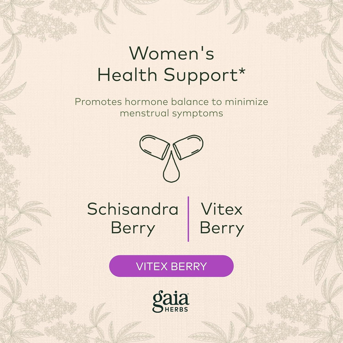 60 Vegan Capsules Herbal Supplement with Vitex Berry & Schisandra O7268