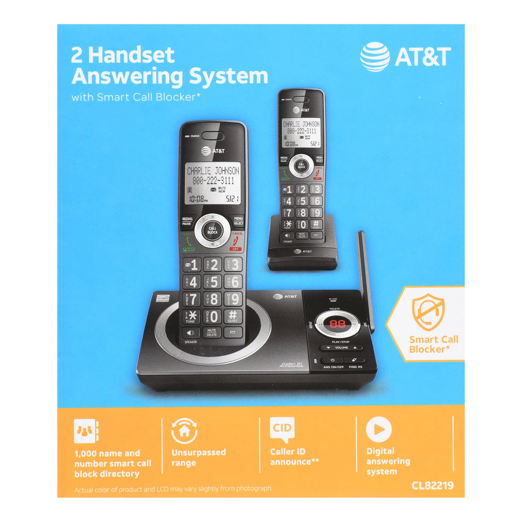 2-Handset Expandable Cordless Phone (Black) Y54257