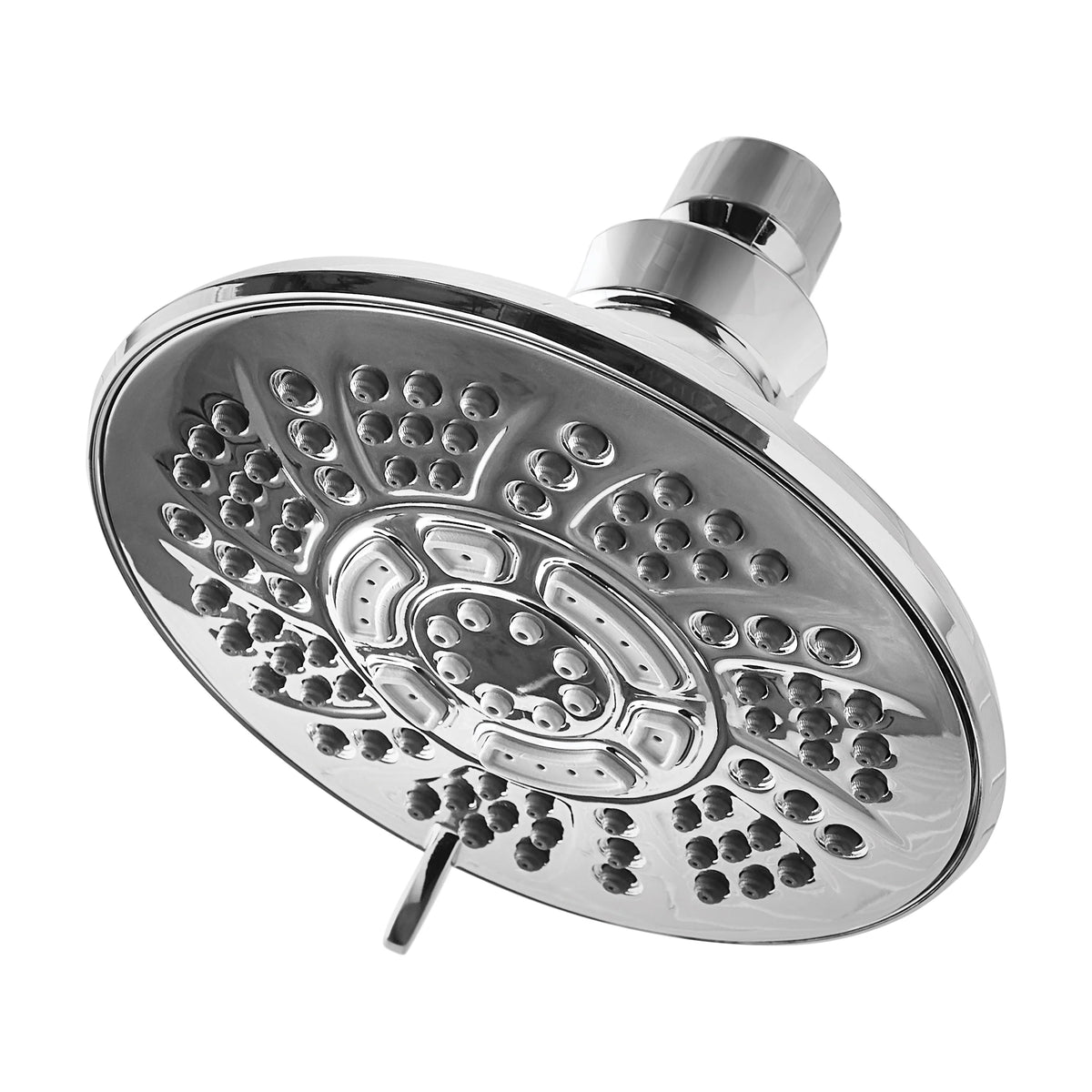 6-Setting Large Chrome Shower Head with Rub-Clean Nozzles T5160