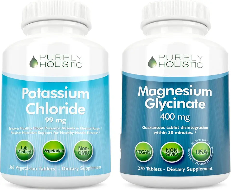 Potassium Chloride 99mg + Magnesium Glycinate 400mg Tablets Vegetarian B4782