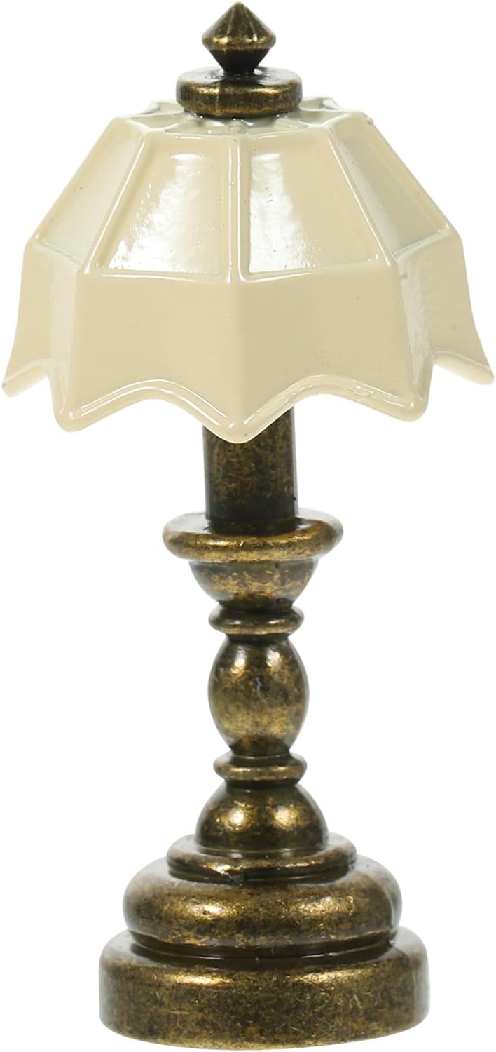 White Metal Desk Lamp 3pcs Dollhouse Miniature E53462