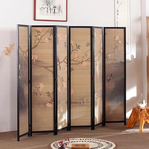 6 Panel Folding Privacy Screen Room Divider, 175cm Tall F178