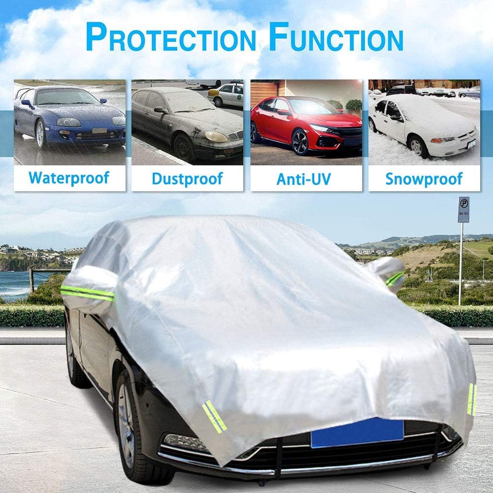 Half Car Cover Cotton All Weather Waterproof Universal D18629