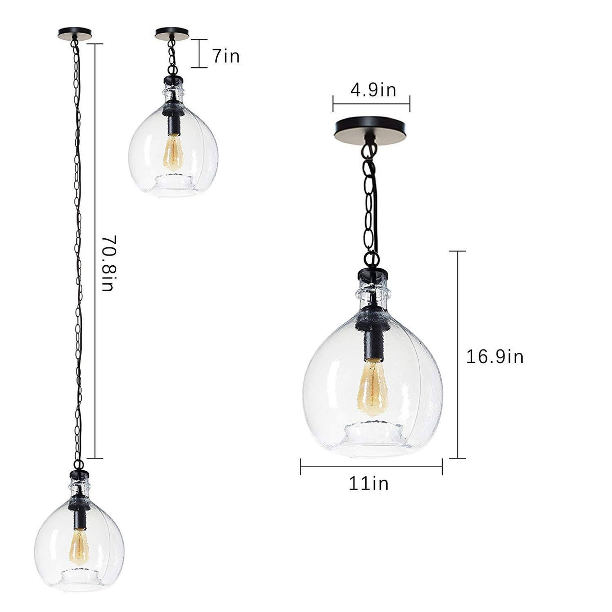 Hand Blown Glass Pendant Light I9611