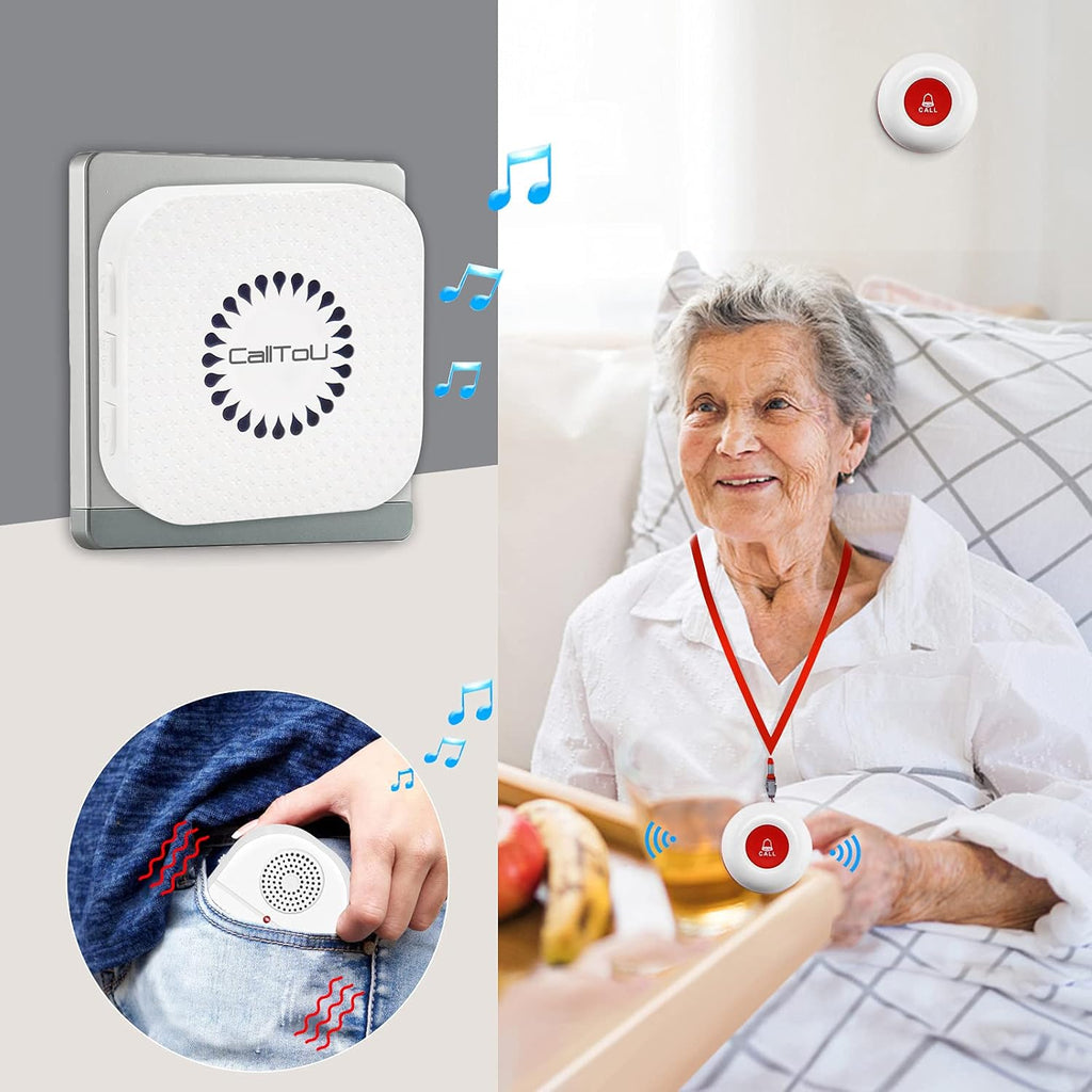 Wireless SOS Call Button Vibration Pager Nurse Calling Alert System R730410