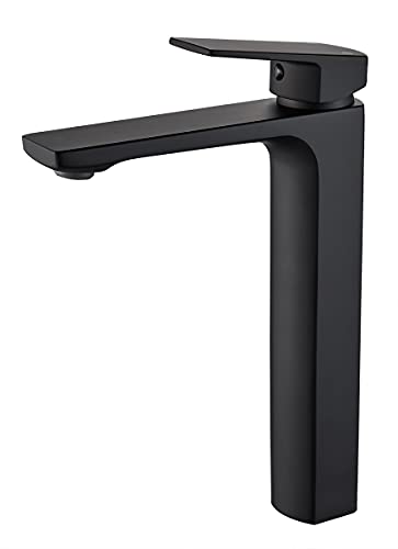 Matte Black Tall Single Handle Vessel Sink Faucet V550