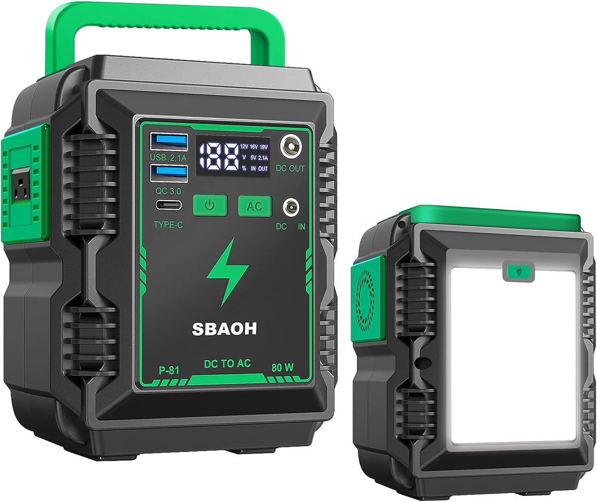 Portable Power Station 110V/80W AC Outlet USB Lithium Battery F264