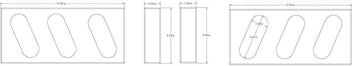 Quadruple Oval Slanted Steel Light Box, 6 Oval Lights, 1 Pair E450