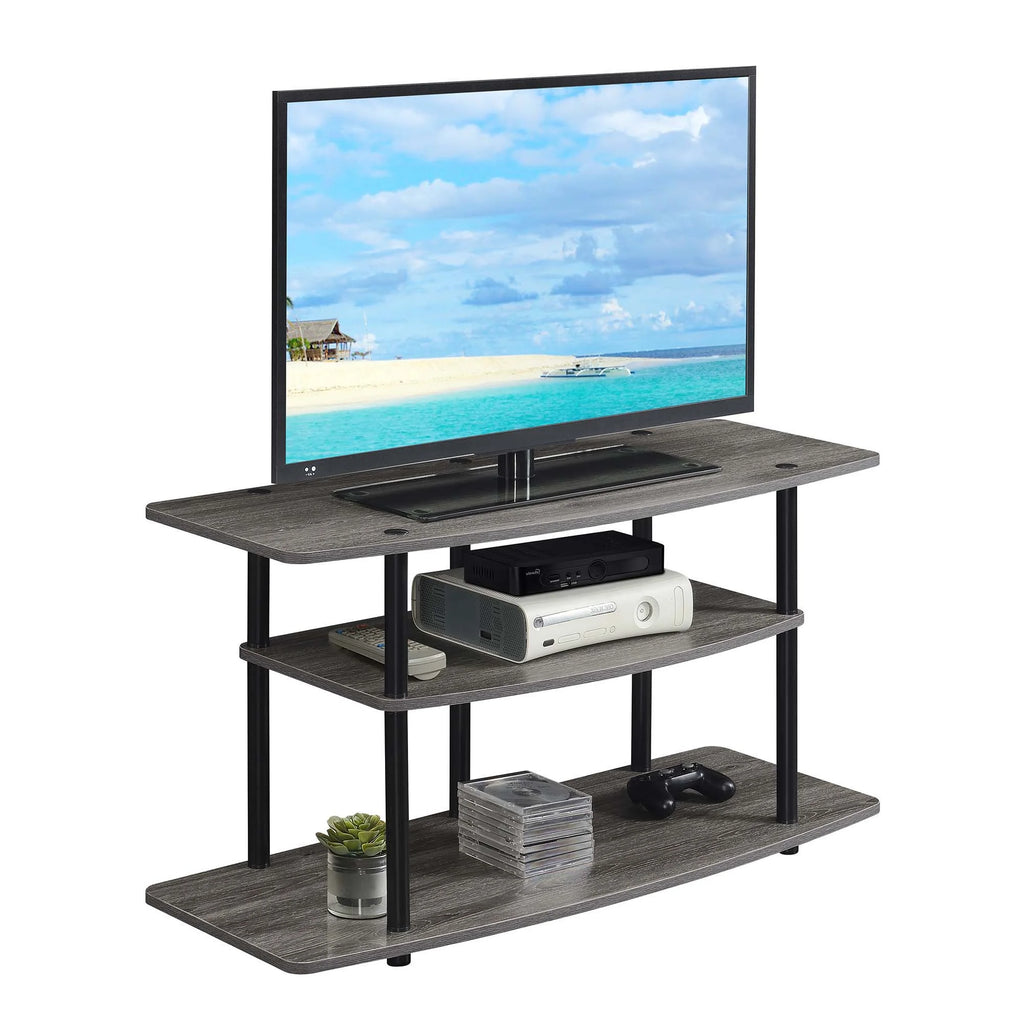 Black 3 Tier Wide TV Stand X36522