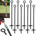 Black Ground Anchor 15 Inches, 10MM Thick, 8 Pack Z4259