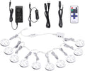 Under Cabinet LED Puck Lights with Wireless RF Remote Control, Hardwired & Wall Plug in, Daylight White, Pack of 2 S816