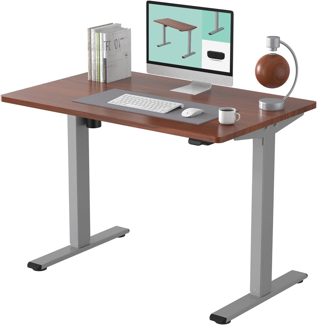 55 x 28 Inches Electric Stand Up Desk with White Top K42618