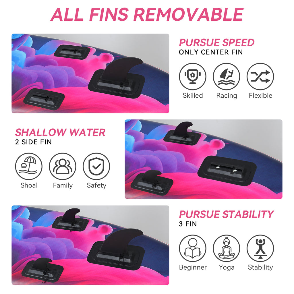 Pink Inflatable Stand Up Paddle Board and Sit-on Kayak Set with Backpack Z285916