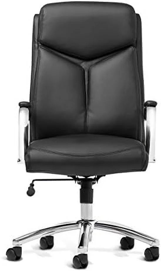 Bonded Leather Executive Rolling Swivel Chair with Chrome Metal Components C3003