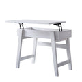 White Oak Rectangle Wood Console Table with Lift Top U978