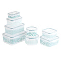 16-Piece Green Floral Food Storage Set R40341