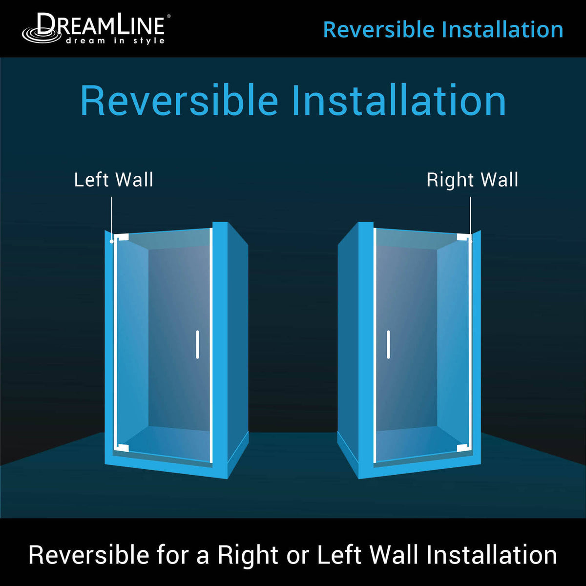Frameless Pivot Shower Door, Chrome S30297