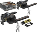 [2 Pack] Oil Rubbed Bronze Keyed Alike Entry Door Lever Set with Lock N255