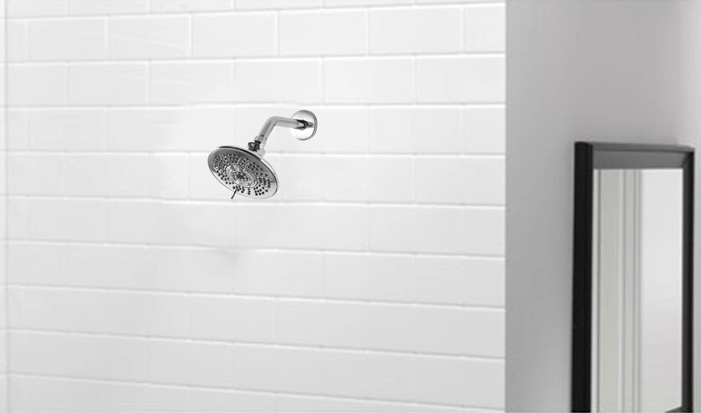 6-Setting Large Chrome Shower Head with Rub-Clean Nozzles T5160
