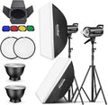 2 Pack 800Ws Photo Speedlite Studio Flash Strobe Monolight Bowens Mount Kit with Softbox, Light Stand, Barn Door Kit, Reflector C53822