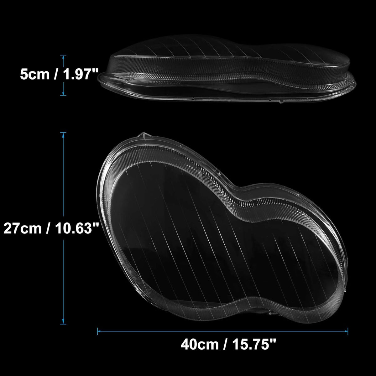 1 Pair Car Front Headlight Headlamp Lens Cover PC Shell H730032