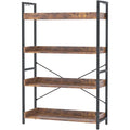 Adjustable 6 Tier Wood and Black Metal Bookcase L523520