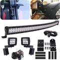 LED Light Bar Mount Windshield Kit 50 288W Curved Front Pillar Side 2x 18W 3 Cube Lights Brackets w/ 2x Wiring Kit Full Size Pro-Fit Cage Upper For 2013-2021 Polaris Ranger XP 1000 900 570 Q3661