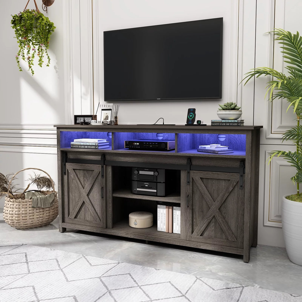 White TV Stand for 65 inch TVs E9894