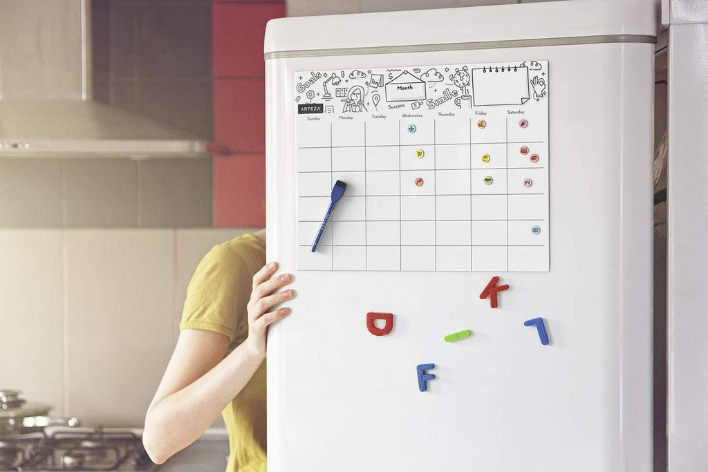 Magnetic Monthly Calendar Set, Dry Erase, White I486283