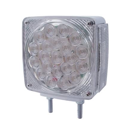 45 LED Double Face Turn Signal Light Amber & Red LED Clear Lens A3195