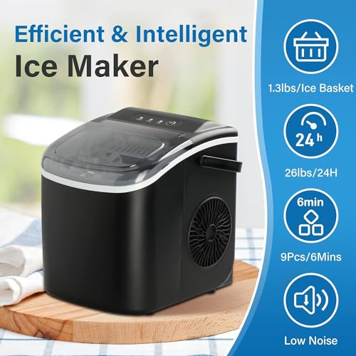 Portable Countertop Ice Maker with Ice Spoon and Basket S669894