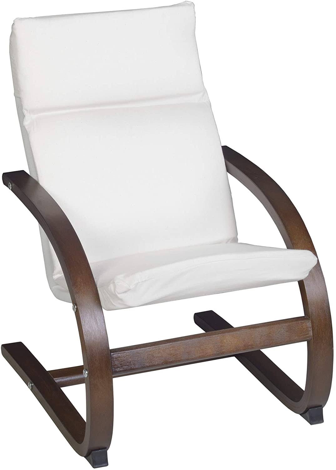 Children's Reclining Chair Mocha Walnut/Beige Blue Wood L6772