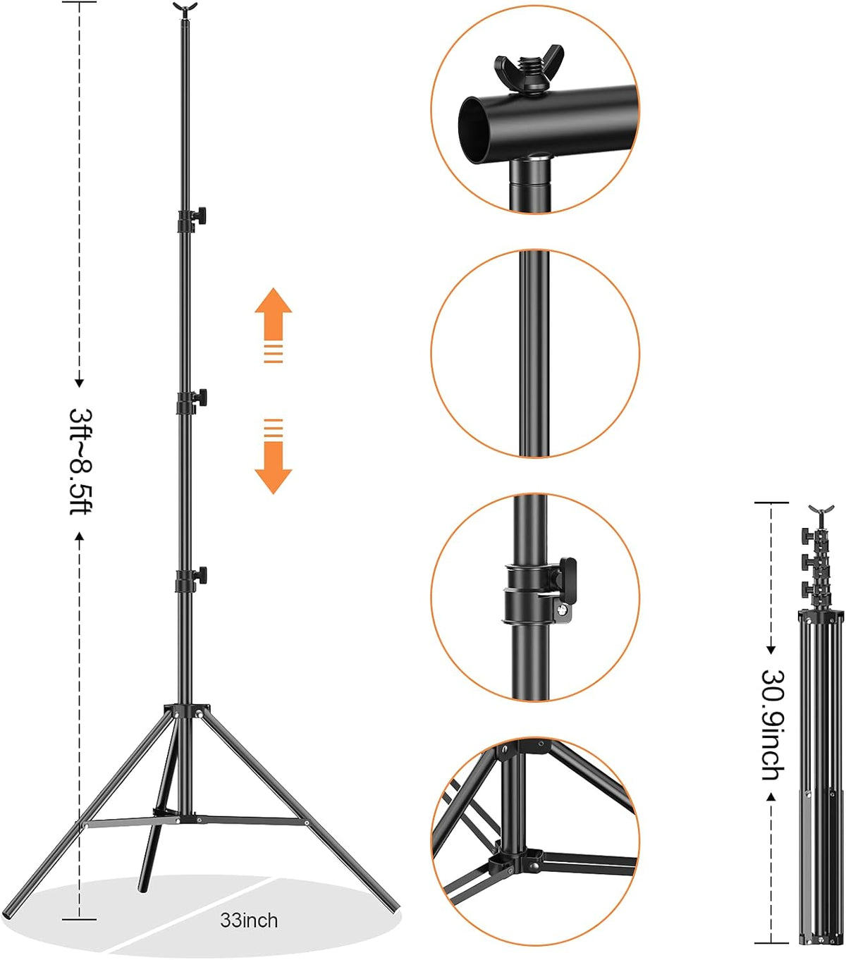 Heavy Duty Adjustable Backdrop Stand with Carry Bag R19325