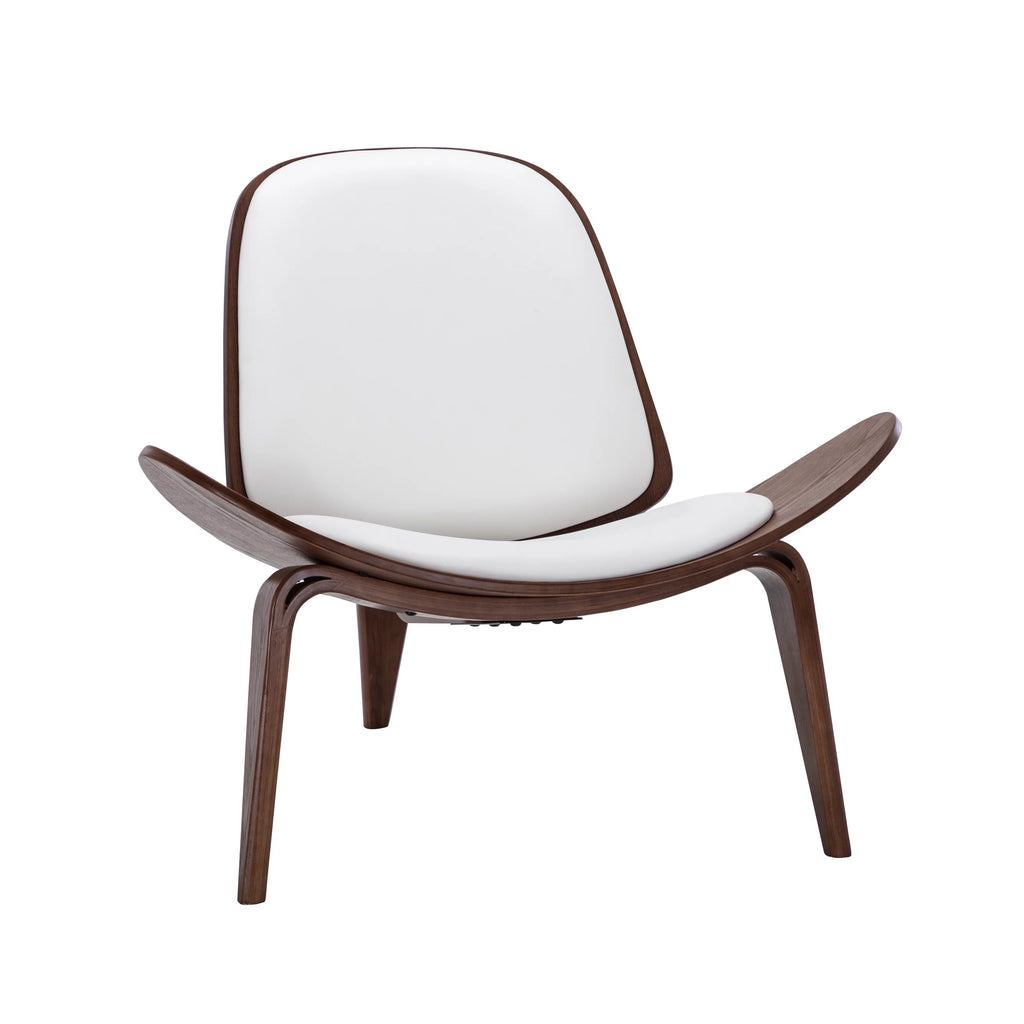 White Faux Leather Armless Accent Chair L3092