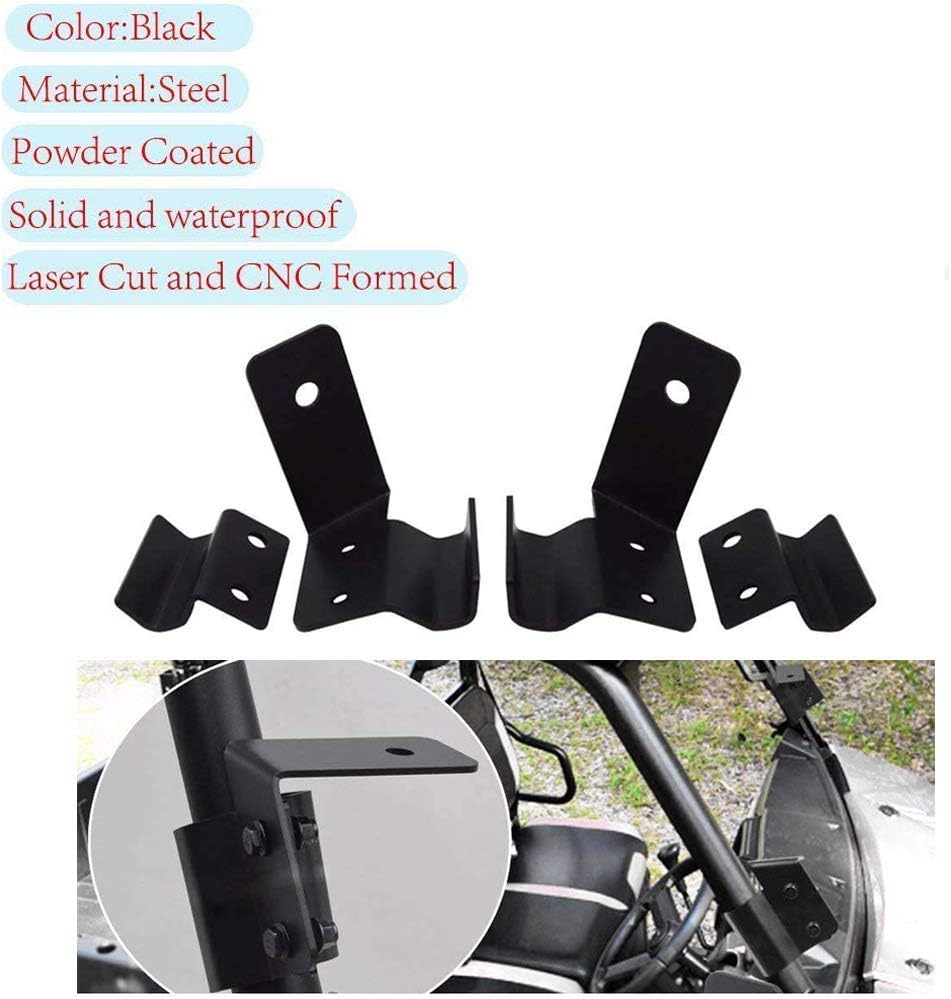 LED Light Bar Mount Windshield Kit 50 288W Curved Front Pillar Side 2x 18W 3 Cube Lights Brackets w/ 2x Wiring Kit Full Size Pro-Fit Cage Upper For 2013-2021 Polaris Ranger XP 1000 900 570 Q3661