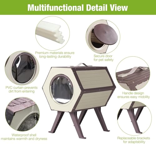 Weatherproof Insulated Cat House with Escape Door (4 Sets) N7704